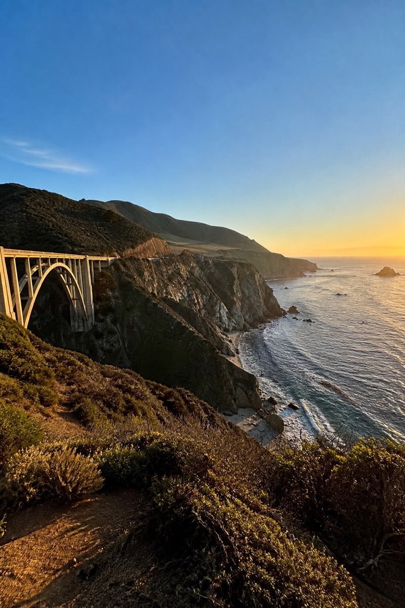 Original photo of a coastal bridge